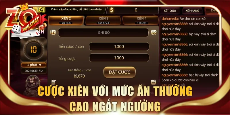 Cược xiên với mức ăn thưởng cao ngất ngưởng