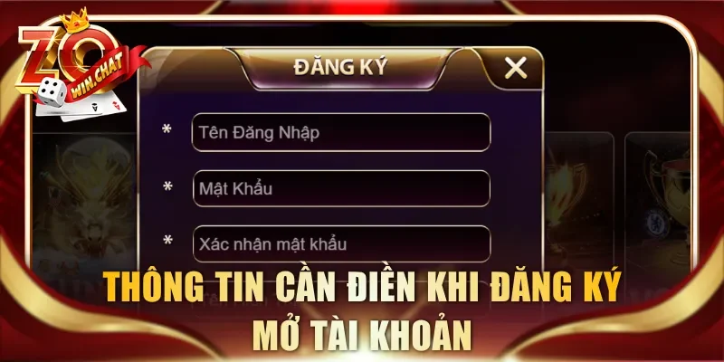 Thông tin cần điền khi đăng ký mở tài khoản